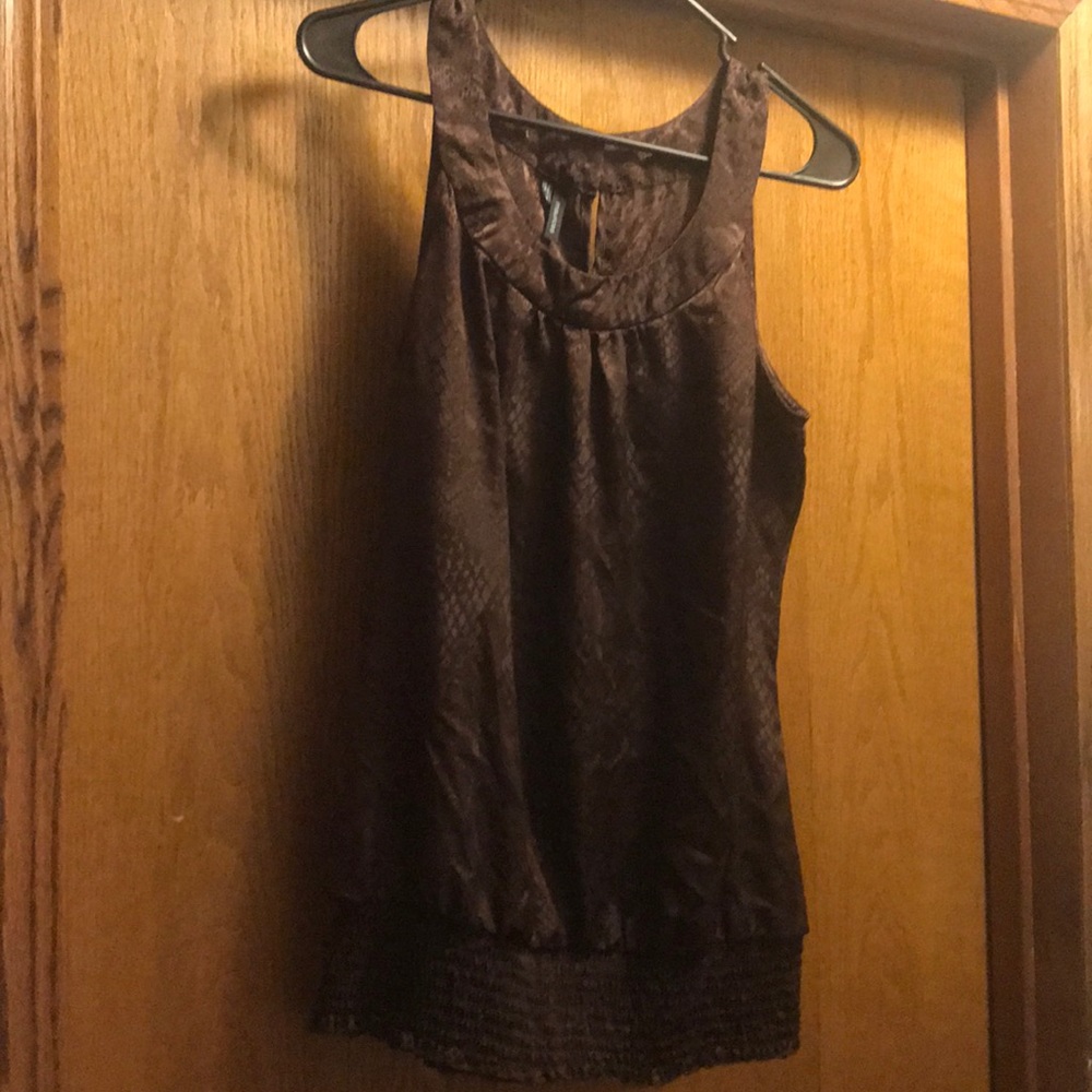 Brown sheet leopard printed dress tank